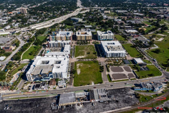 An aerial view of Encore in downtown Tampa.