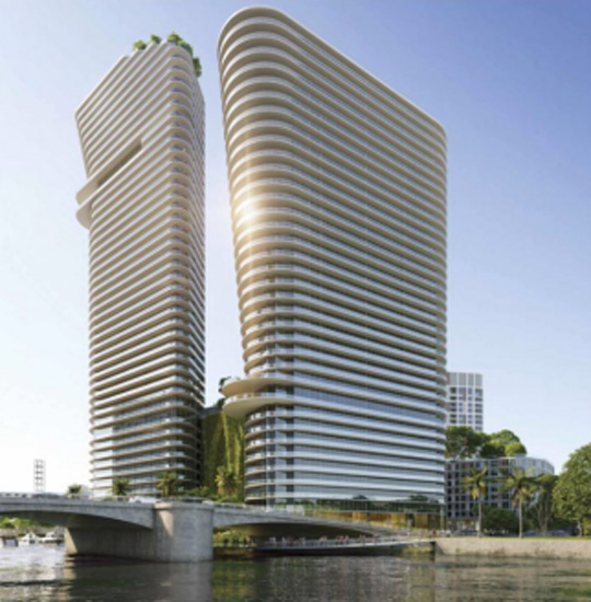A rendering of Related Group’s new, yet-to-be-named development along the Tampa Riverwalk. (Courtesy of Related Group) 