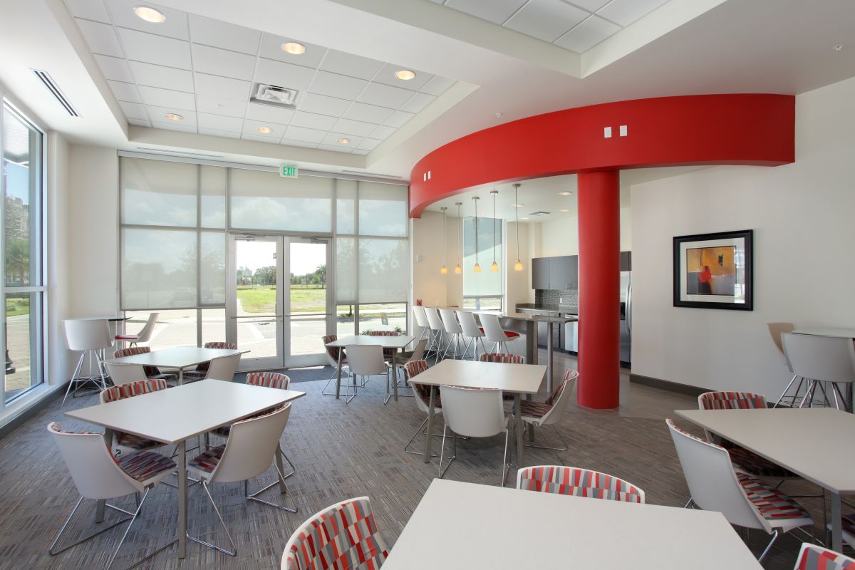 A lobby area at The Trio at Encore.