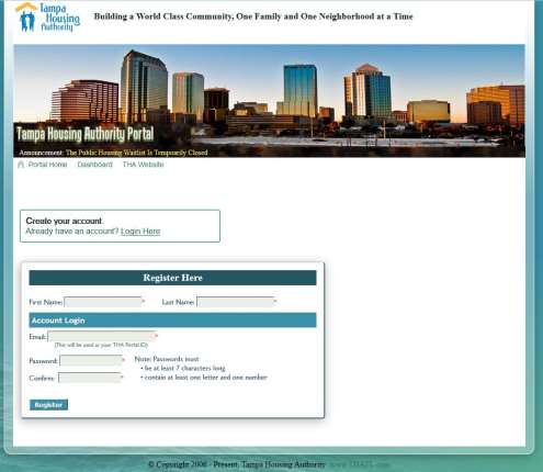 Vendor Portal webpage showing the registration fields needed to be filled in.