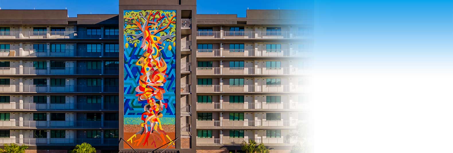 Tampa Housing Authority Aparment Build with mural painting