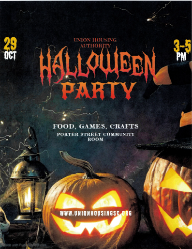 Halloween Party Flyer. All information from this flyer is listed above.