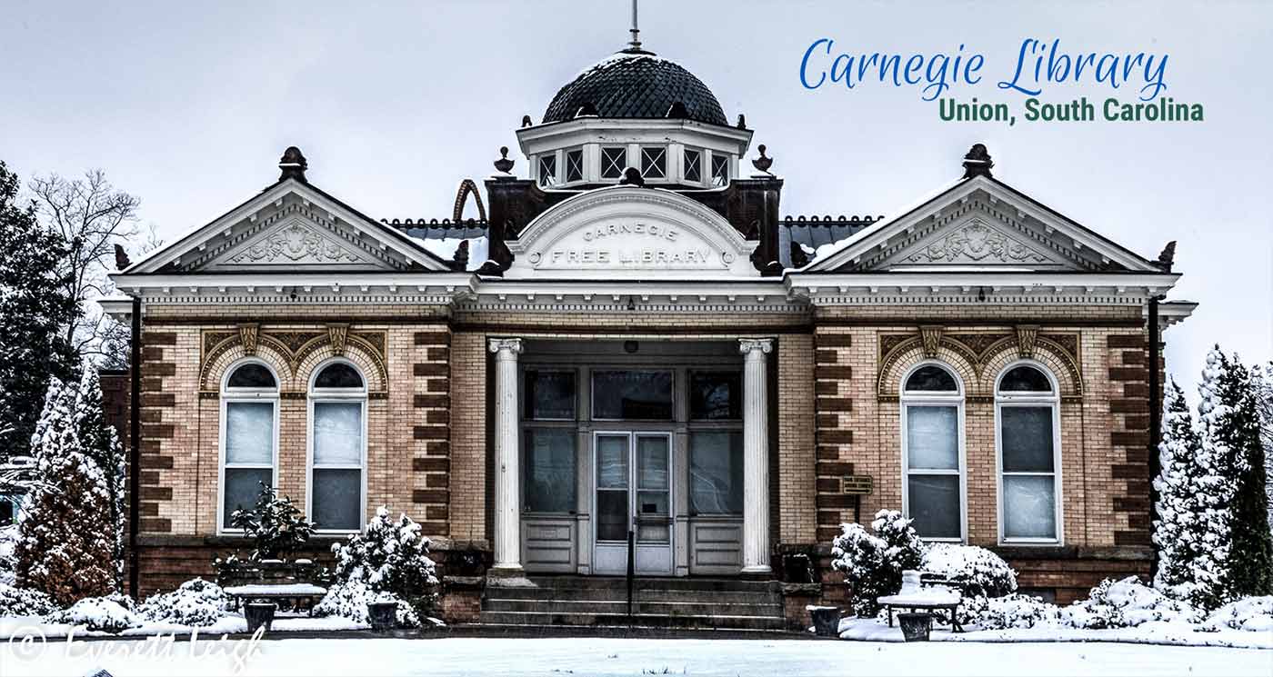 Carnegie Library in snowy weather.