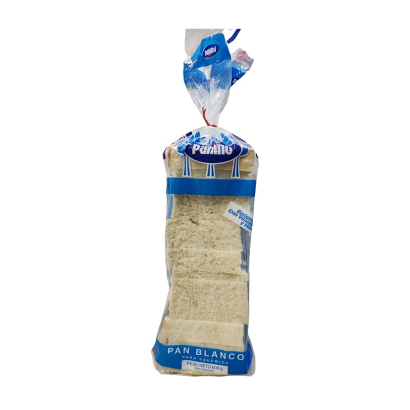 PAN BLANCO SANDWICH SIN CONCHA PANINO 600 GR