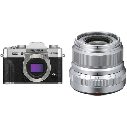 FUJIFILM X-T30 Mirrorless Digital Camera with 23mm f/2 Lens Kit (Silver)