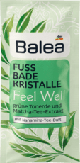 Balea Lábápoló fürdőkristály Feel Well, zöld agyaggal és matcha tea kivonattal, 40 g