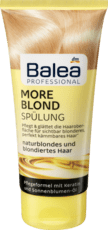 Balea Világosító hajbalzsam Professional „More Blond”, természetes szőke és szőkített hajra, 200 ml