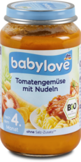 babylove babylove Bio bébimenü paradicsomos zöldséges tészta 4 hónapos kortól, 190 g