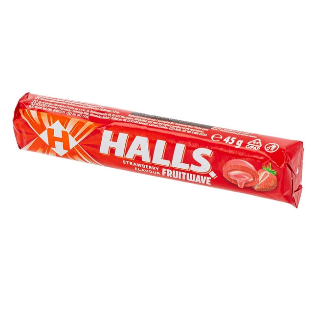 Ledinukai HALLS Fruitwave Strawberry, 45 g