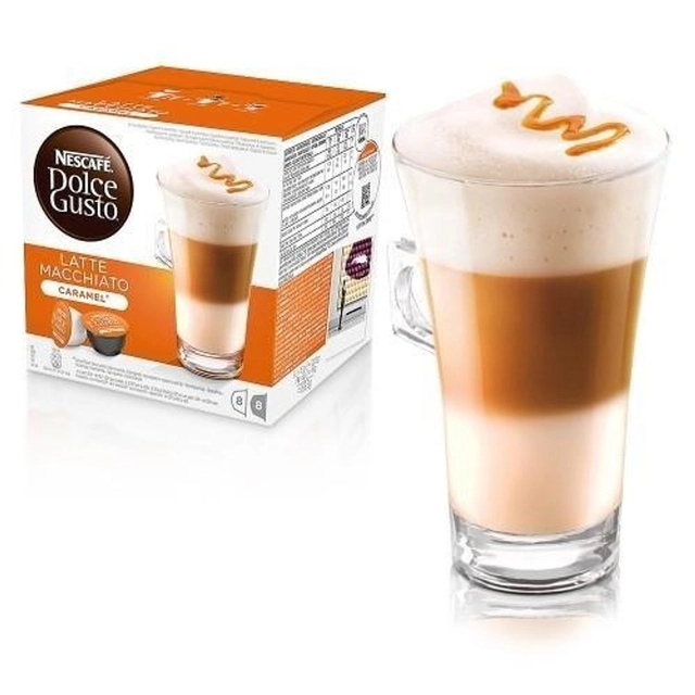 Kavos kapsulės NESCAFE Dolce Gusto Caramel Latte Macchiato, 8+8