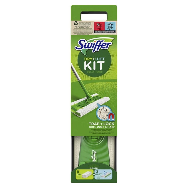 Swiffer Sweeper Starter Kit XXL: šluota,sausos serv.8vnt ir šlapios  serv.3vnt, PROMO Cash&Carry