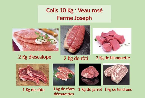 Colis de veau rosé