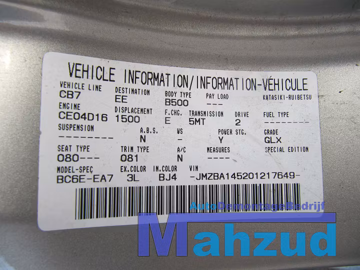 Koop Versnellingsbak bij Autodemontagebedrijf Mahzud