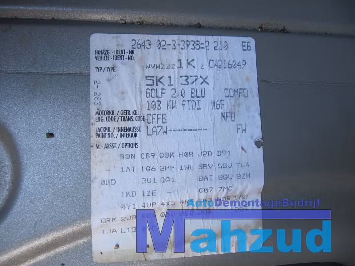 Koop Versnellingsbak bij Autodemontagebedrijf Mahzud