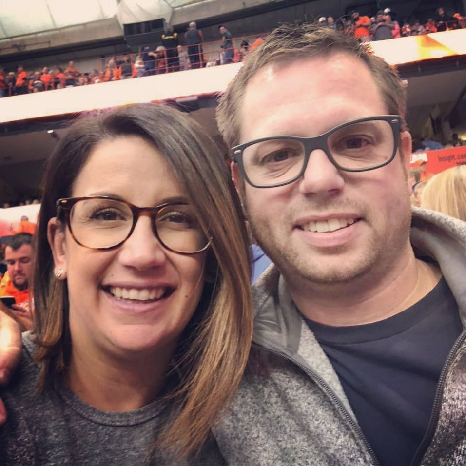 Sarah and Justin at the Carrier Dome cheering on Syracuse football!