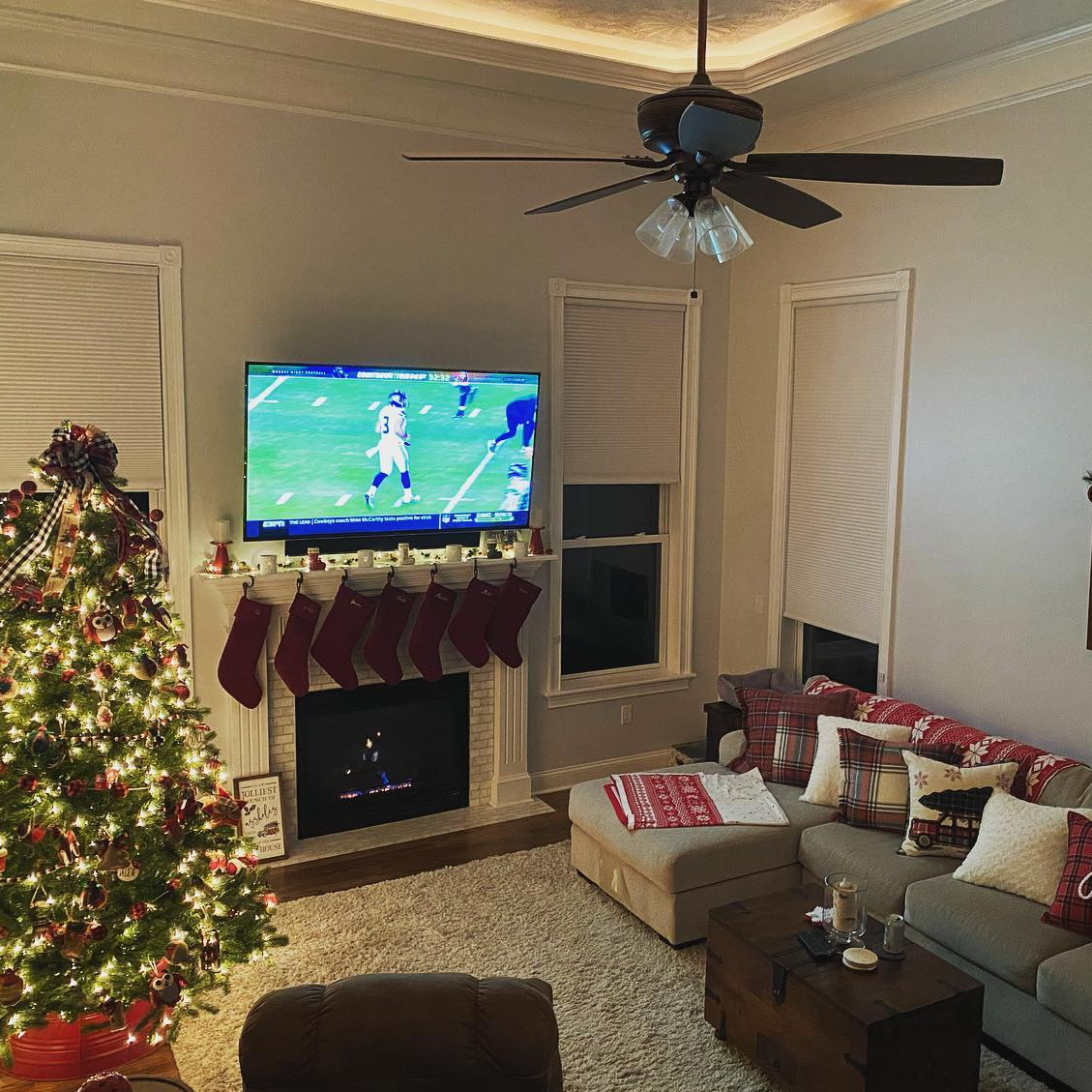 Sarah and Justin LOVE the holidays (and football)! There's a stocking for every cat :-)