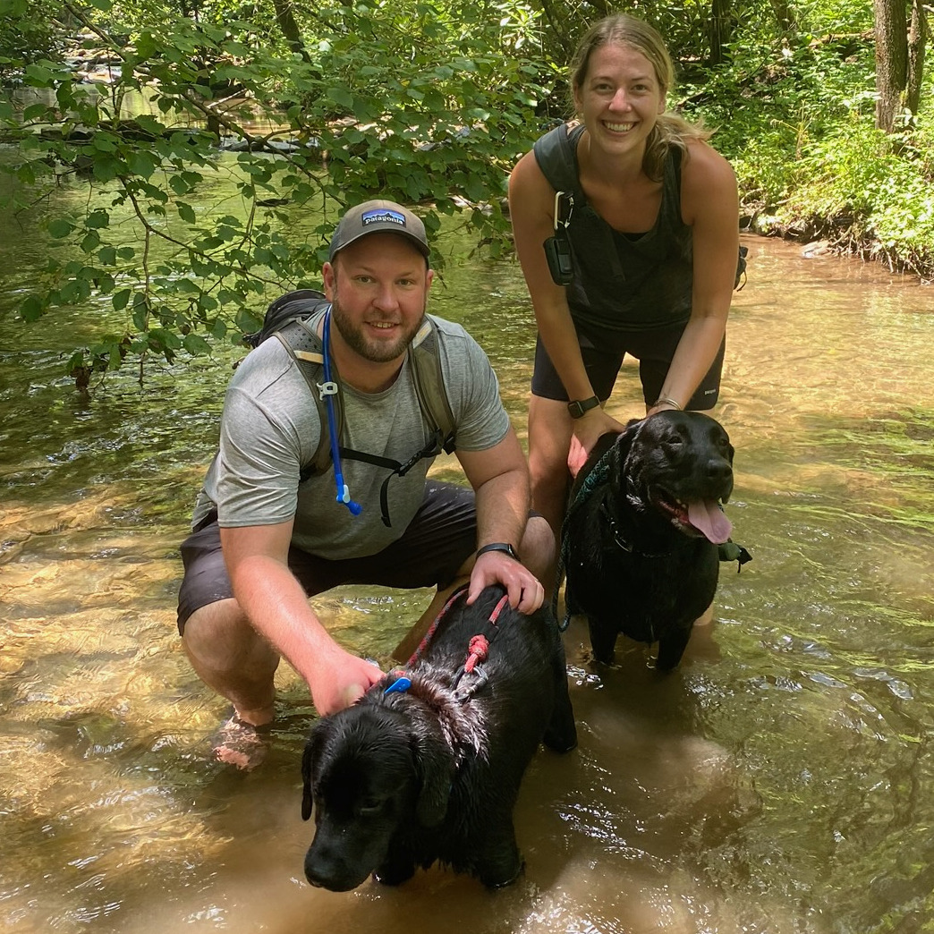 We love being outside with our pups!