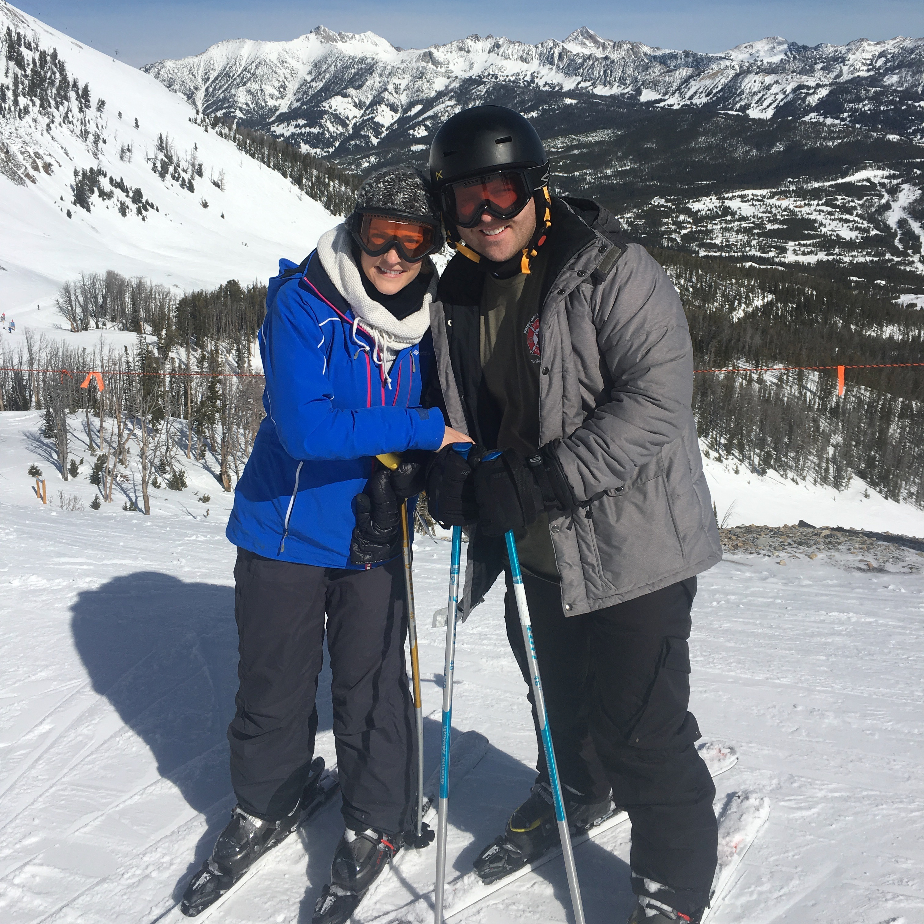 Out west skiing with family.