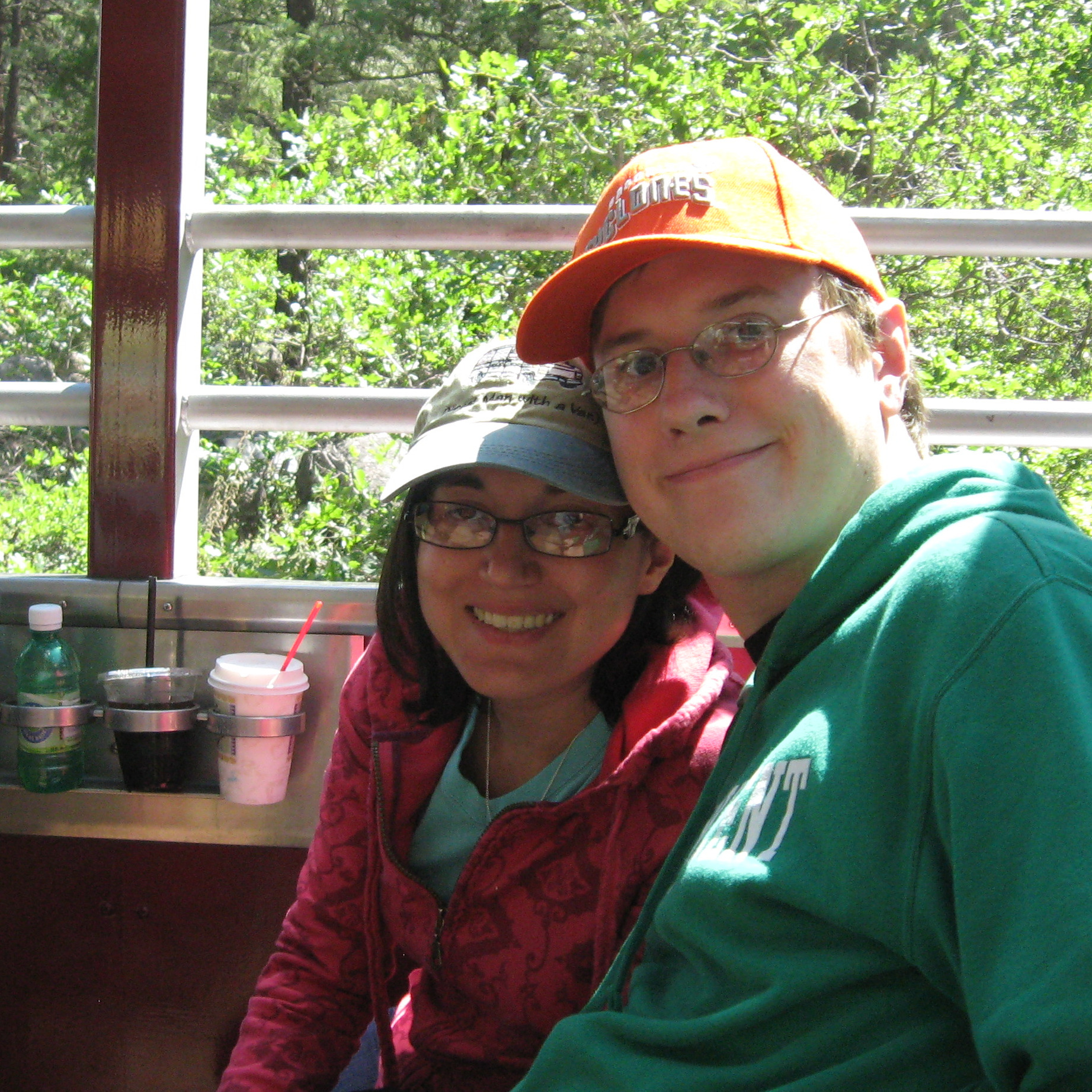We love to visit interesting places! This was taken on a trip riding on an old steam railway.