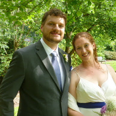 We had a small outdoor wedding at a park near the waterfront.