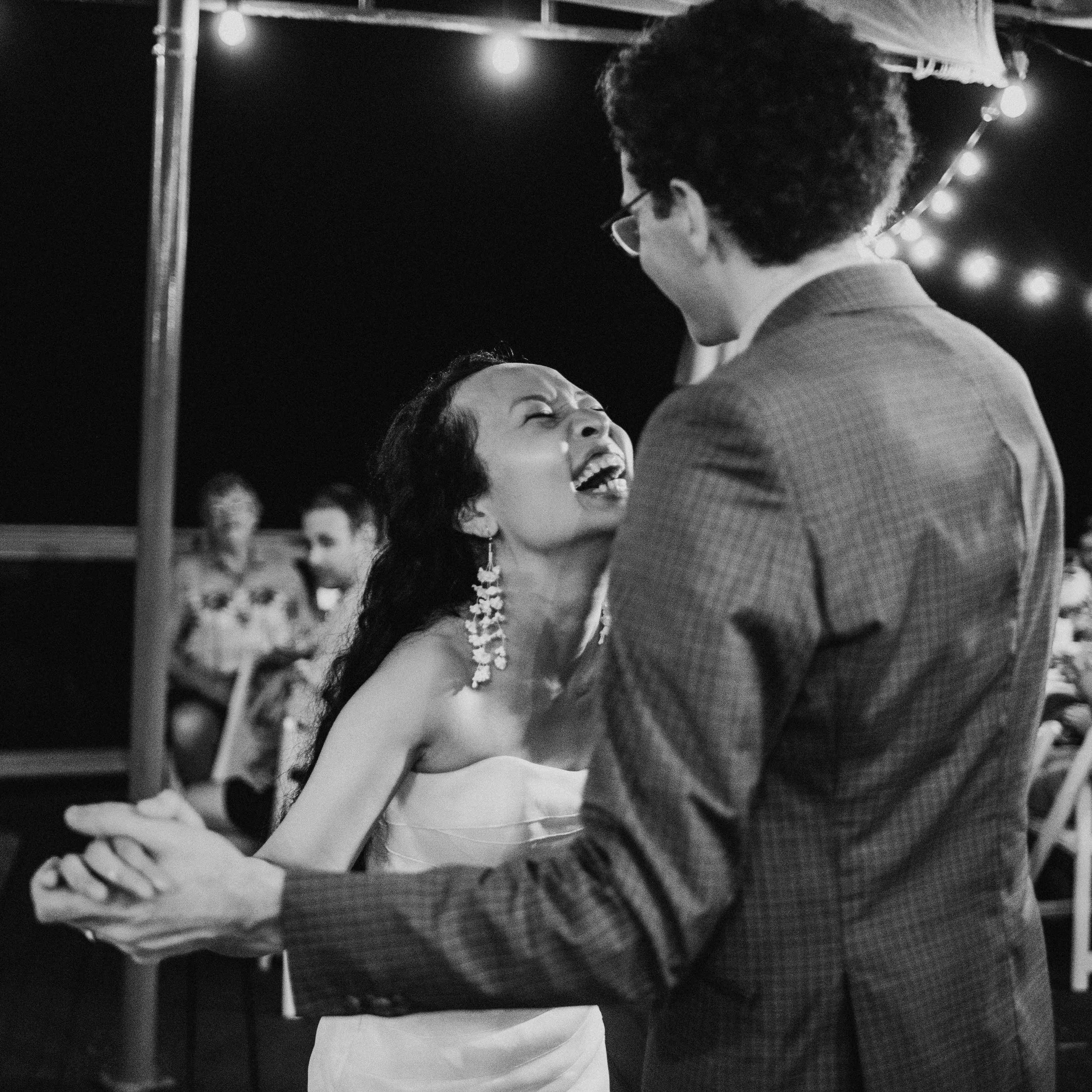 First dance to ""Moon River"" in Kona, Hawaii. Trang doesn't remember why she was laughing!"