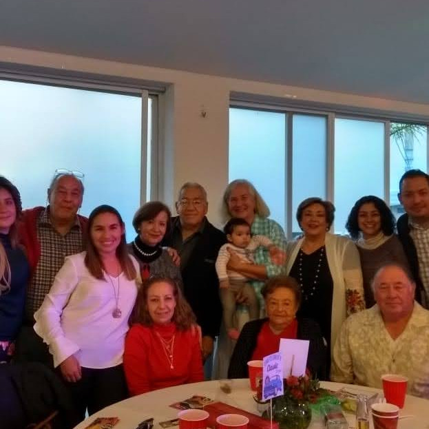 Angela's extended family, just a simple lunch with abuelita at the center