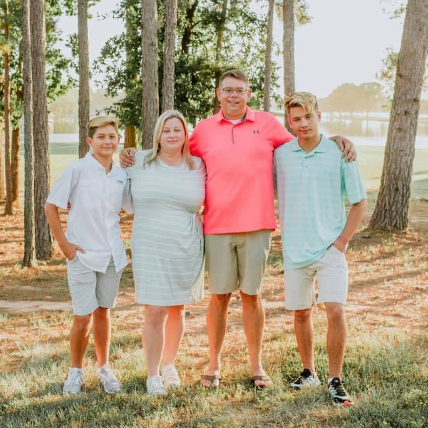 Left to right, Caden, Brandi, Chris, and Colton