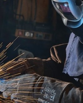 Gants soudeur de travail pas cher en cuir croûte