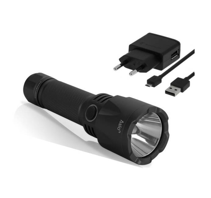 AF-WAN Lampe torche LED portable rechargeable puissante 9000 mAh 7000  lumens étanche projecteur latéral lanterne chargeur USB téléphone (noir) :  : Bricolage