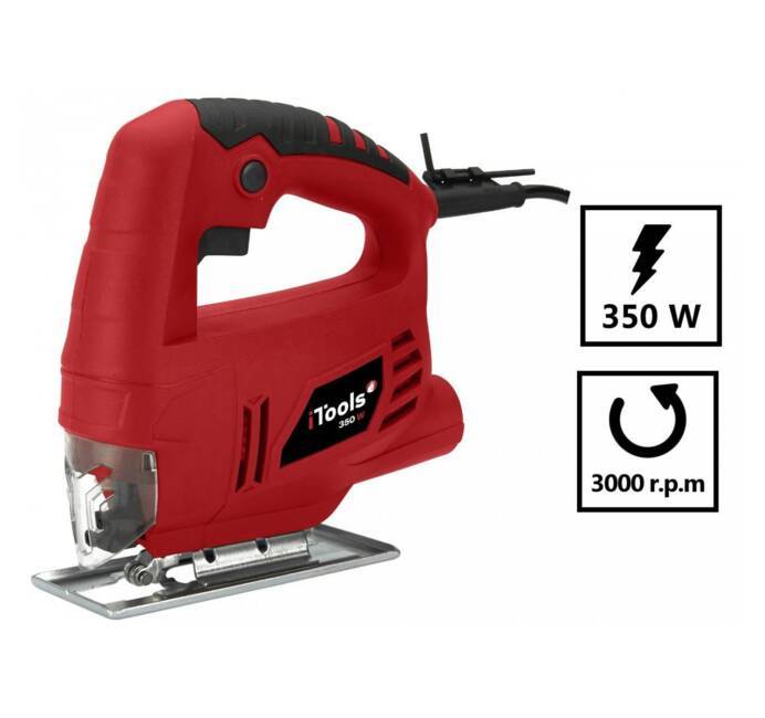 Scie sauteuse 350W ITOOLS coupe à 45° - protection de lame Lame et jeu de  brosses