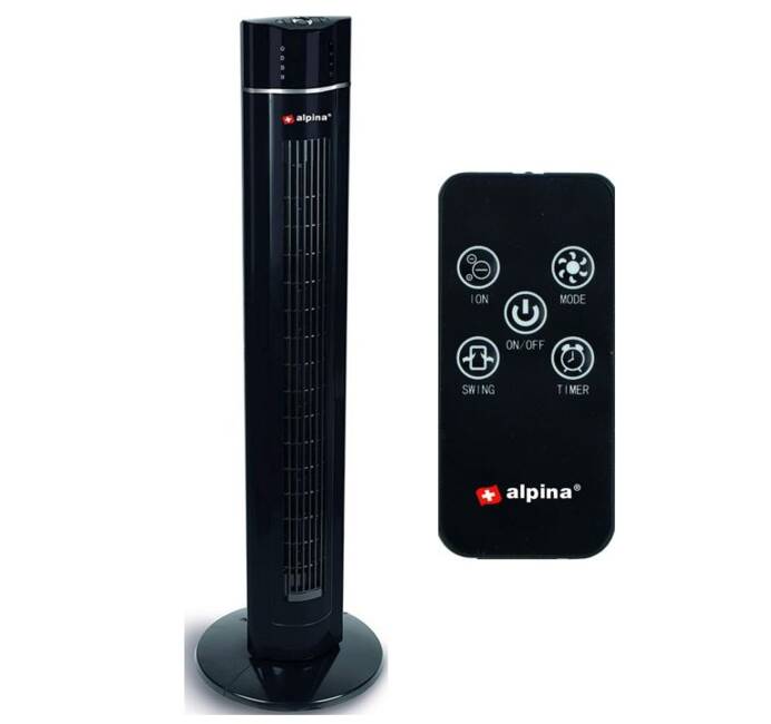 Ventilateur Colonne, Ventilateur Tour Sécurisé Sans Pales avec  Télécommande, 8 Vitesses, 8H Minuterie, Oscillation à 80