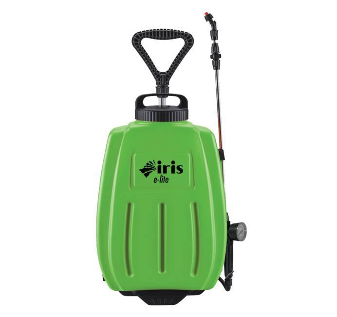 Pulvérisateur à batterie 16L Lithium 8 Ah 2en1 Chariot et bretelles IRIS  Chargeur + 3 buses