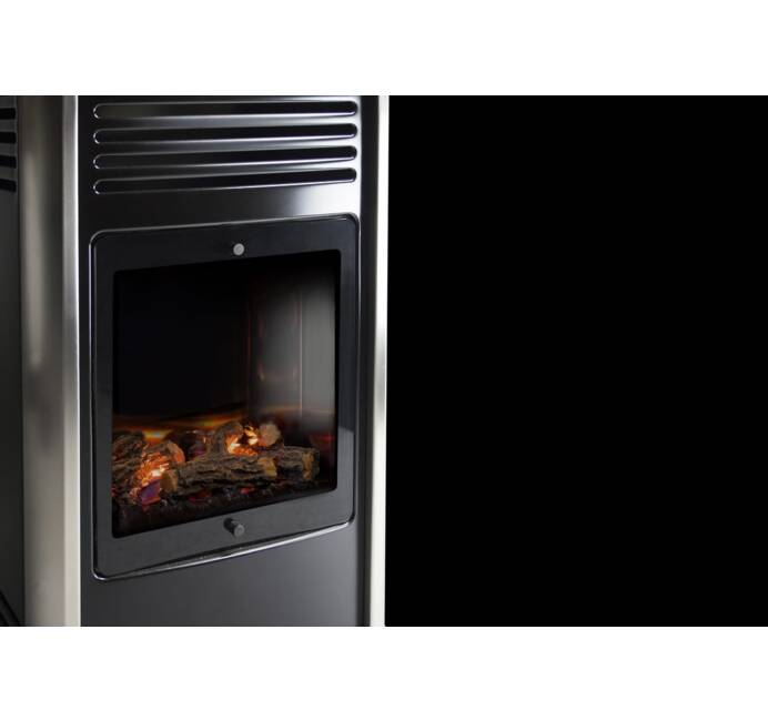 Chauffage d'appoint GAZ Manhattan 3.4 kW Noir effet flamme