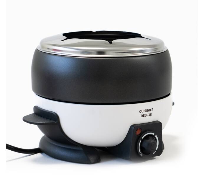 Appareil à fondue électrique 6 personnes Service à fondue 800W Caquelon 2L  Anti-adhésif 6 Fourchettes