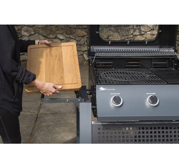 Barbecue à gaz 8 personnes Cuisson 66 x 39cm 3 brûleurs 13KW 2 Tablettes bois Garanti 10 ans SAHARA