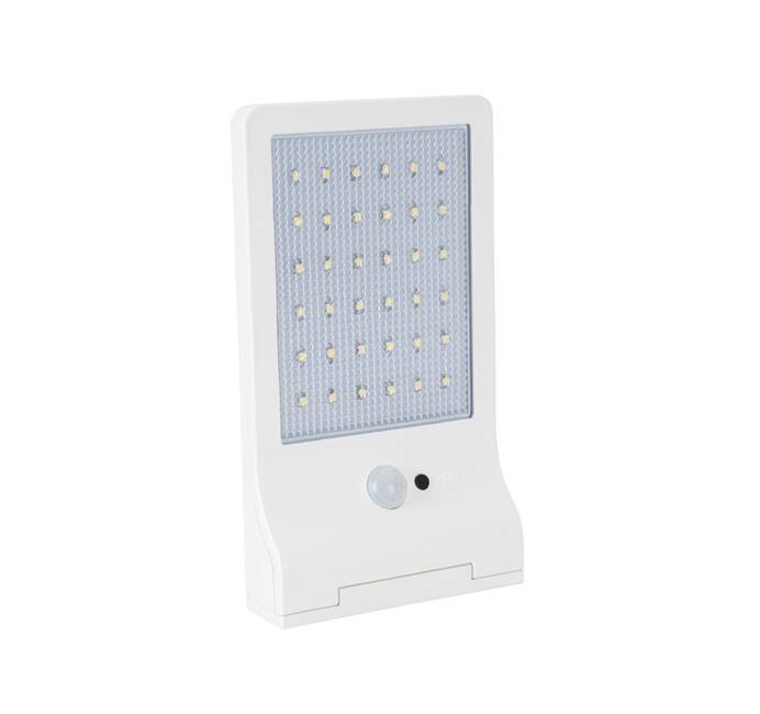 Lampe LED Solaire ASLO 3W 370 Lumens LI ION 6000K Applique Blanc