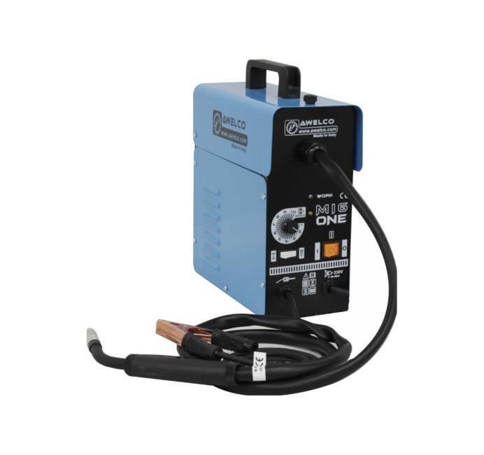 Poste à souder Mig sans Gaz 95A Soudeuse à fil Accessoires Masque de soudure + Bobine start 0.9 Fil fourré Mig ONE AWELCO