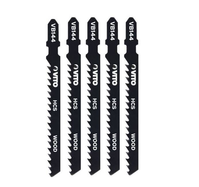 Lot de 5 lames bois pour scie sauteuse Longueur 100mm Coupe 5 à 50mm  Emboîtement Bosch