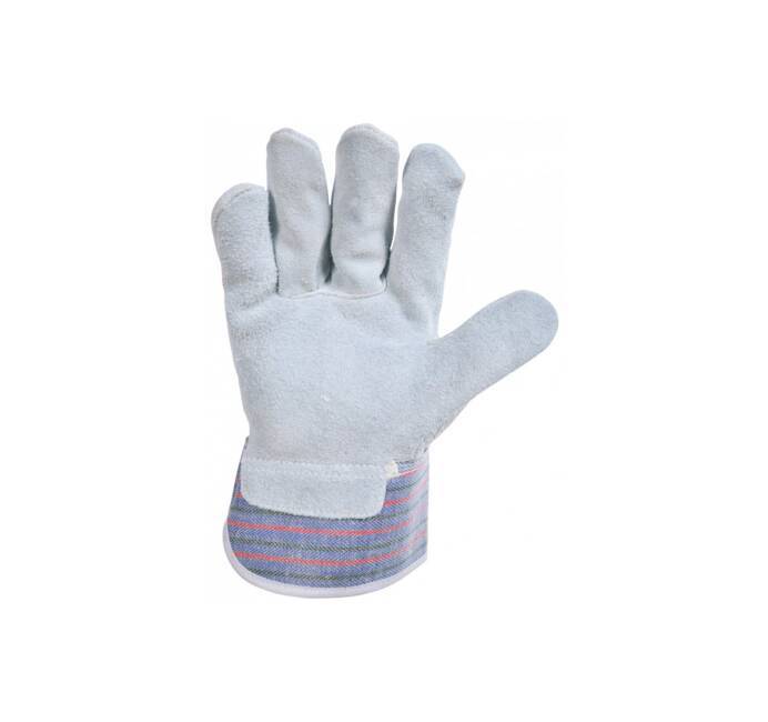 Gant manutention Lourde SINGER Taille 10 Cuir croute de bovin Paume doublée Manchette caoutchoutée