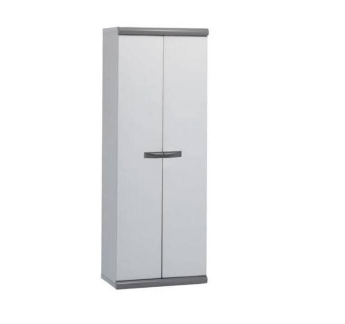 Armoire en résine 2 portes 3 étagères ajustables PVC résistant UV