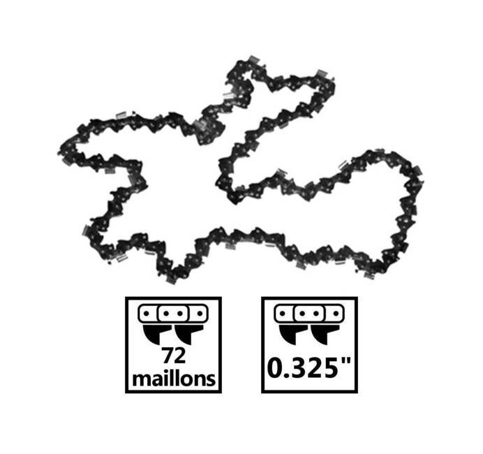 Chaîne pour tronçonneuse - 72 maillons - pas de 0.325 pour guide de 45 cm.