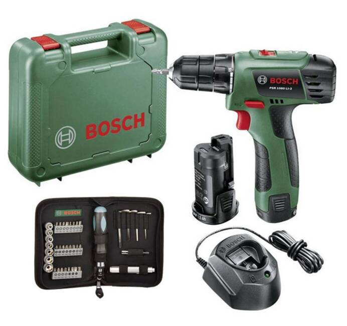 Visseuse Bosch avec 2 batteries - Kit complet avec embouts vissage