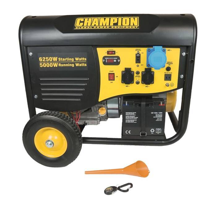 Groupe électrogène essence monophasé 6250W CHAMPION Démarrage