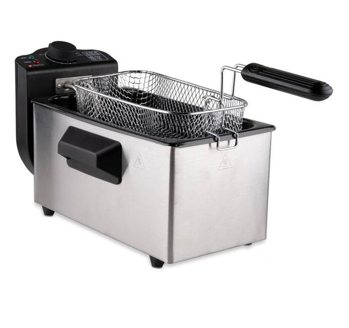 Friteuse Électrique avec Panier Et Couvercle, Friteuses De Cuisine De  Comptoir, Friteuse en Acier Inoxydable pour Dinde, Frites, Beignets Et  Plus, 2,5 KW 110 V (20 L) : : Cuisine et Maison