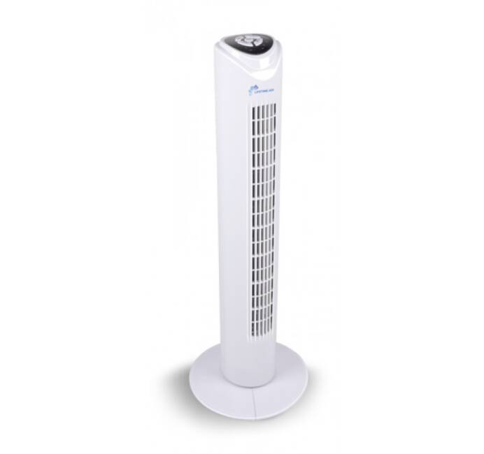 Ventilateur Colonne 80cm 45W Silencieux Blanc 3 vitesses Oscillation  Télécommande Minuterie LIFETIME AIR