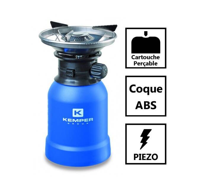 Rechaud gaz piezo KE2008 2200W Coque ABS - Rechaud camping pour cartouche  gaz 190g