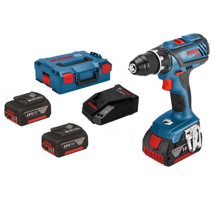 Perceuse visseuse 18V BOSCH KIT Professionnel 2 Batteries 3Ah Chargeur  rapide + Coffret Bosch