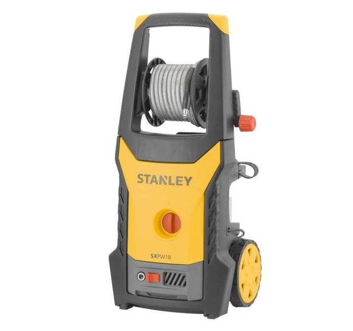 Nettoyeur haute pression 135 bar 1800W Kit Complet Brosse Fixe + Brosse de Terrasse + Tube HP 6 m + Tuyau 5 m SXPW18PE Stanley