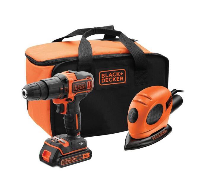 Perceuse-visseuse à percussion Black+Decker 18 V avec 2 batteries