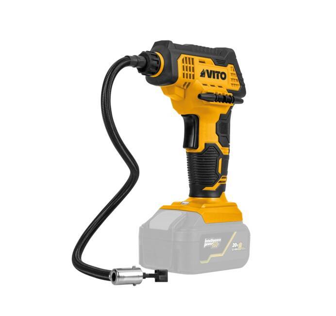 Compresseur d'air sans fil Batterie 20V - Pistolet Compresseur portatif Haute Pression 7 Bars Écran Digital et LED VITO